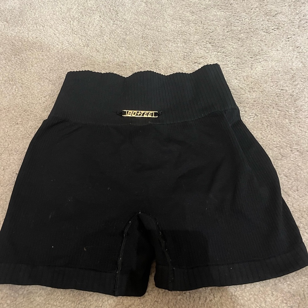Black High-Waisted Athletic Shorts with Wide Waistband